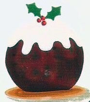 Christmas Pudding Graphic of Christmas Pudding with icing and holly